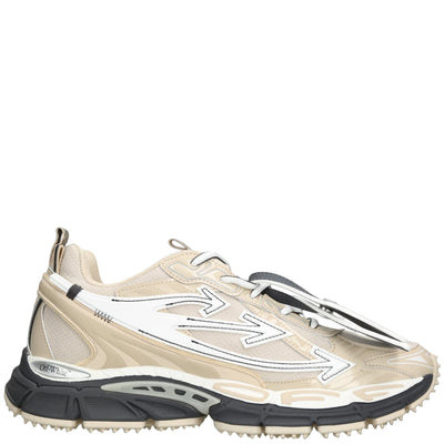 Off-White Beige Be Right Back Sneakers: Mesh & Leather Luxury Comfort Trainers
