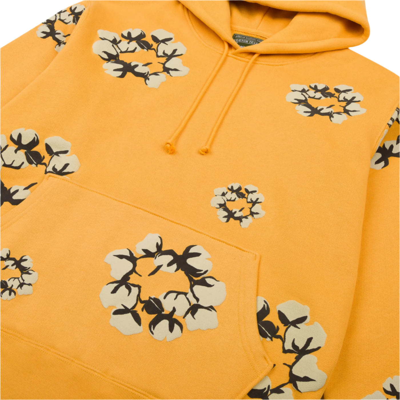 Detail view of Denim Tears x CPFM Cactus Tears Wreath Yellow Hoodie FW24THD024