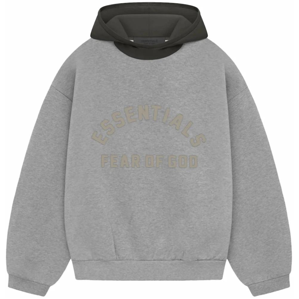 FEAR OF GOD Essentials nylon fleece hoodie dark heather/ink (SS24 ...