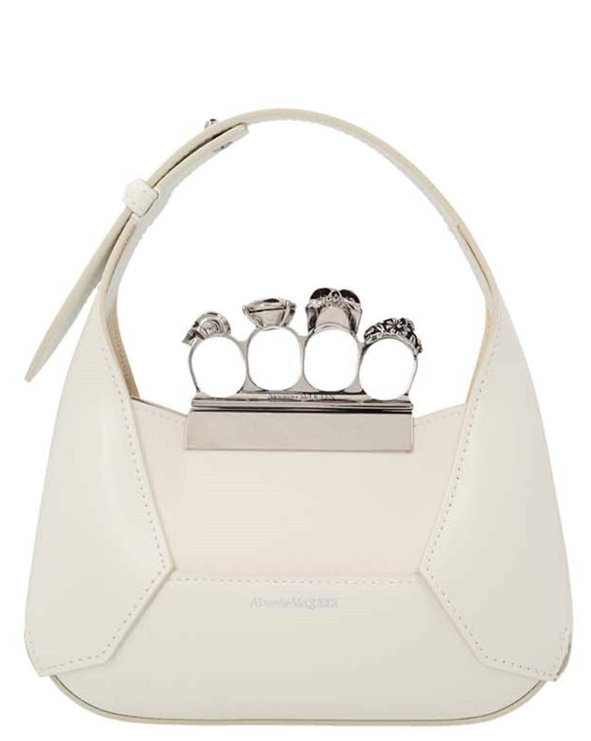 Mcqueen 'the jewelled hobo mini' handbag white