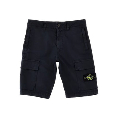 STONE ISLAND JUNIOR Logo Badge Bermuda Shorts