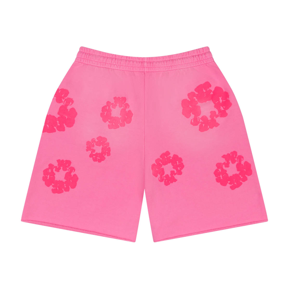 Denim Tears Pink Mono Cotton Wreath Sweat Shorts
