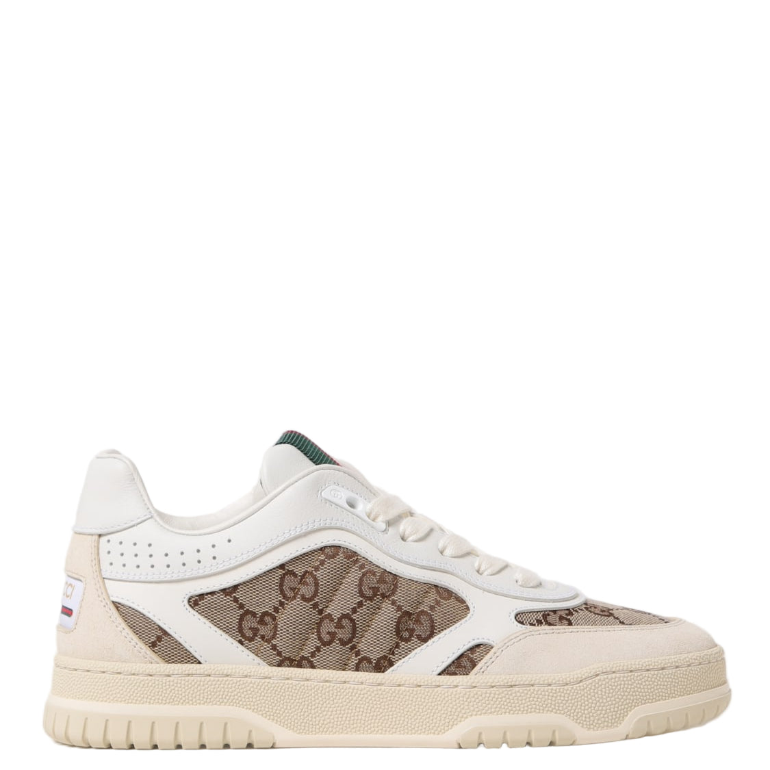 Gucci Women's White Calf Leather Ace Trainers with Iconic Web Stripe