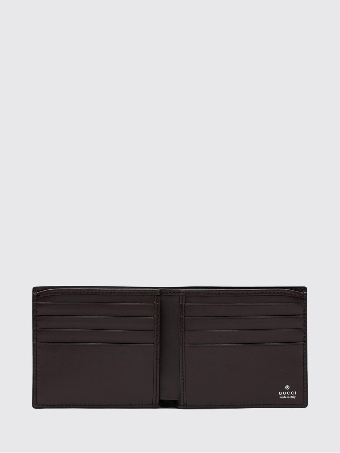 Gucci Men's Brown Calfskin Bifold Wallet with Iconic Horsebit Detail