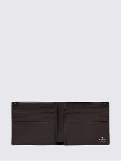 Gucci Men's Brown Calfskin Bifold Wallet with Iconic Horsebit Detail