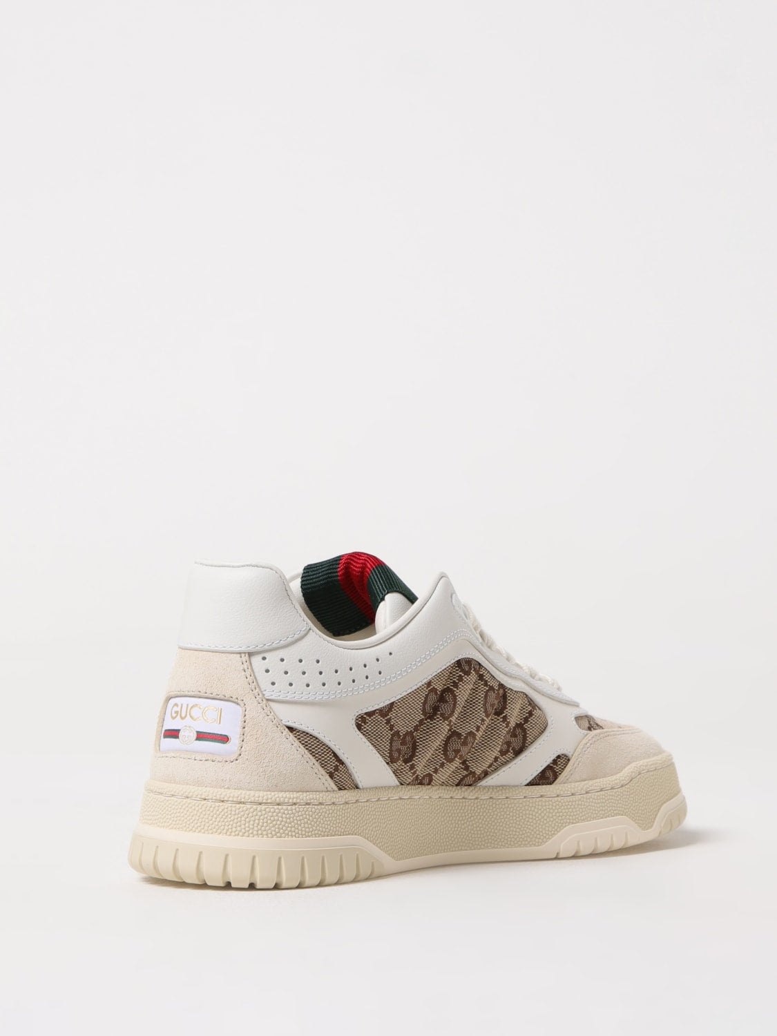 Gucci Women's White Calf Leather Ace Trainers with Iconic Web Stripe