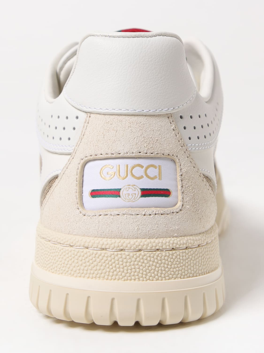 Gucci Women's White Calf Leather Ace Trainers with Iconic Web Stripe