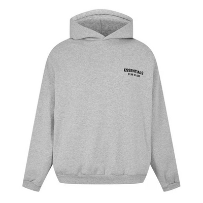 FEAR OF GOD ESSENTIALS Logo Over The Head Hoodie SS25 Light Heather