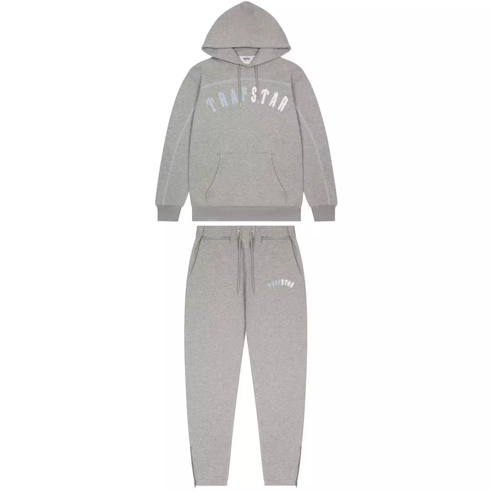 (SALE) Trapstar London Irongate Arch Chenille Hoodie Tracksuit - Grey Ice Edition
