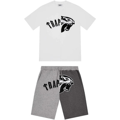 Trapstar Arch Shooters Shorts Set - White/Grey/Black