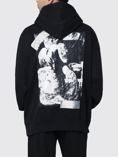 Off-White Men's Black Cotton Graphic Hoodie Jumper - Urban Street Style