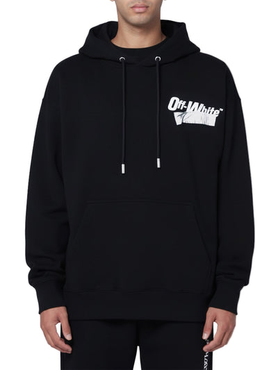 Off-White Men's Black Cotton Graphic Hoodie Jumper - Urban Street Style
