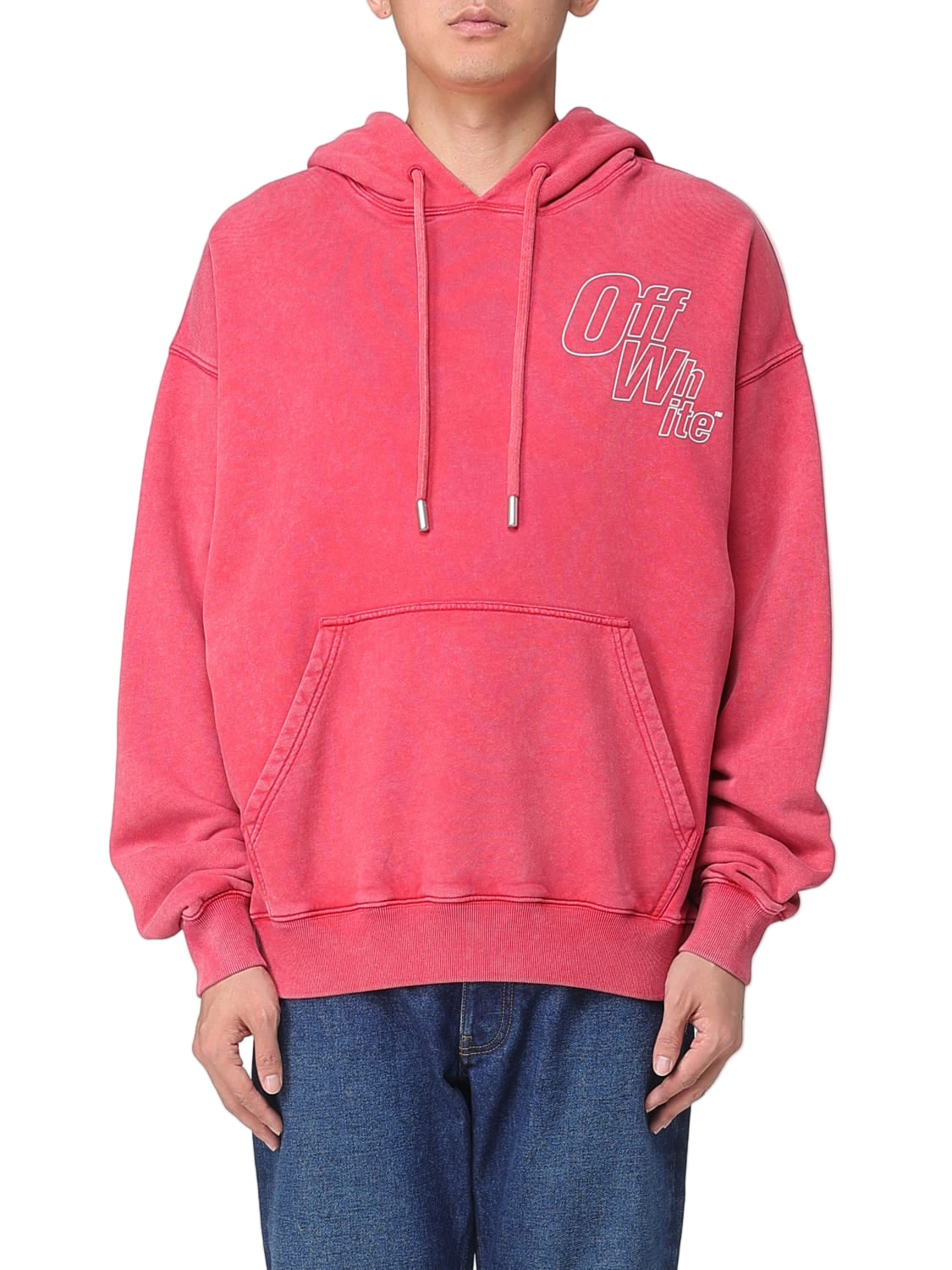 Off-White Men's Multicolor Cotton Hoodie with Signature Arrow Logo