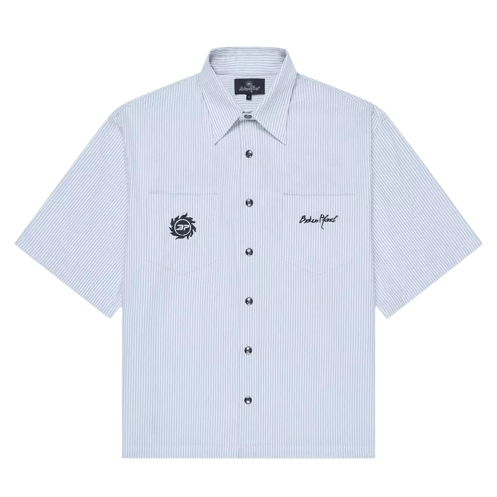 Broken Planet Button-Up Shirt 'White Grey'