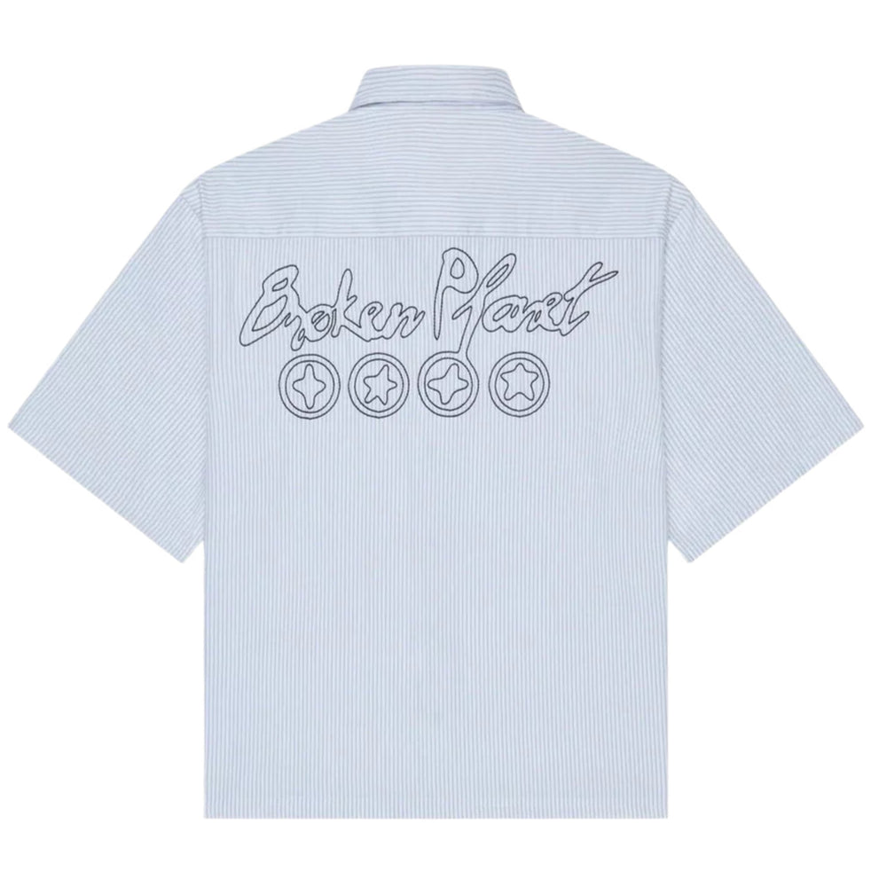 Broken Planet Button-Up Shirt 'White Grey'