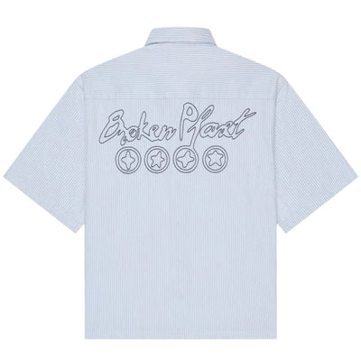 Broken Planet Button-Up Shirt 'White Grey'