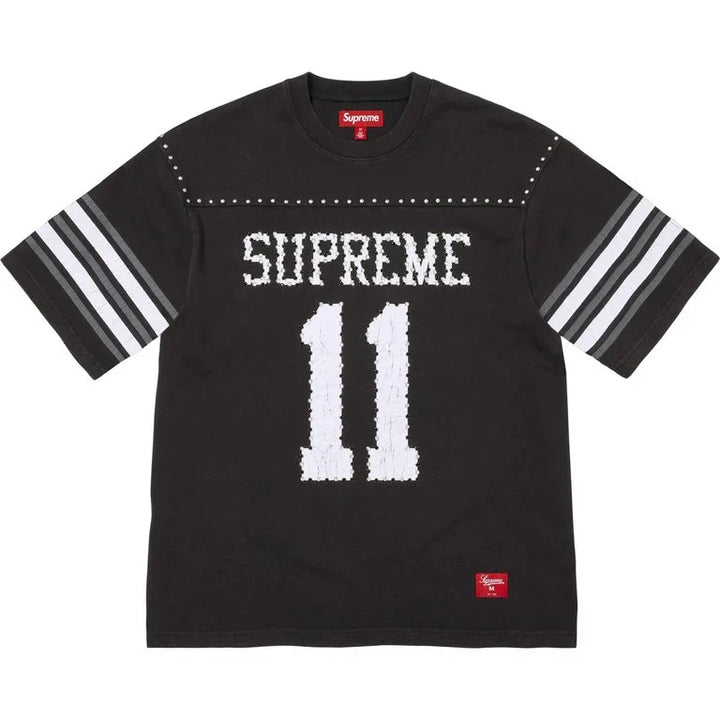 Supreme Studded Football Top Black – Streetwear Tee – Royal Culture