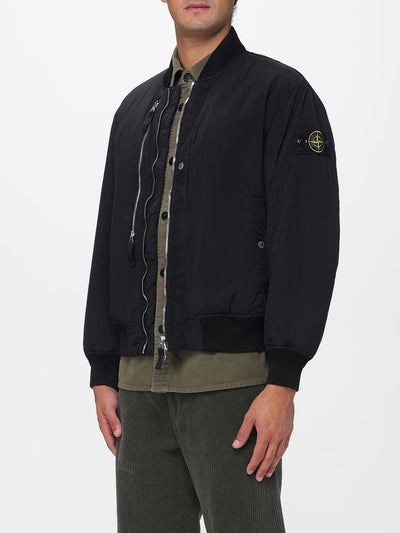 Men's Stone Island Nylon Metal Bomber Jacket - Black, Lightweight & Stylish