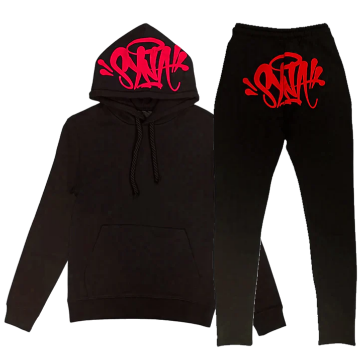 Syna Logo Tracksuit - Black / Red