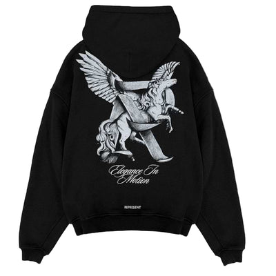 REPRESENT Men's Elegance In Motion Zip Hoodie - Jet Black
