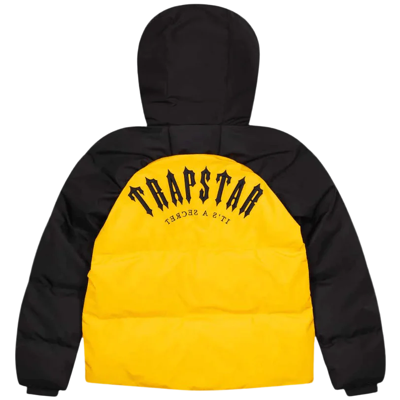 Trapstar Irongate AW23 Hooded Puffer Jacket Black/Yellow Royal Culture