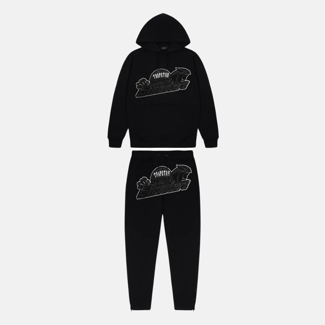 Trapstar London Shooters Hooded Tracksuit Black/Black – Royal