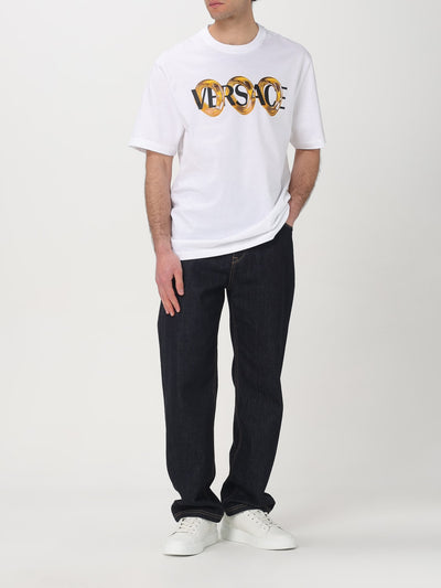 Versace Men's White Medusa Logo Cotton Crewneck T-Shirt – Luxury Designer Tee