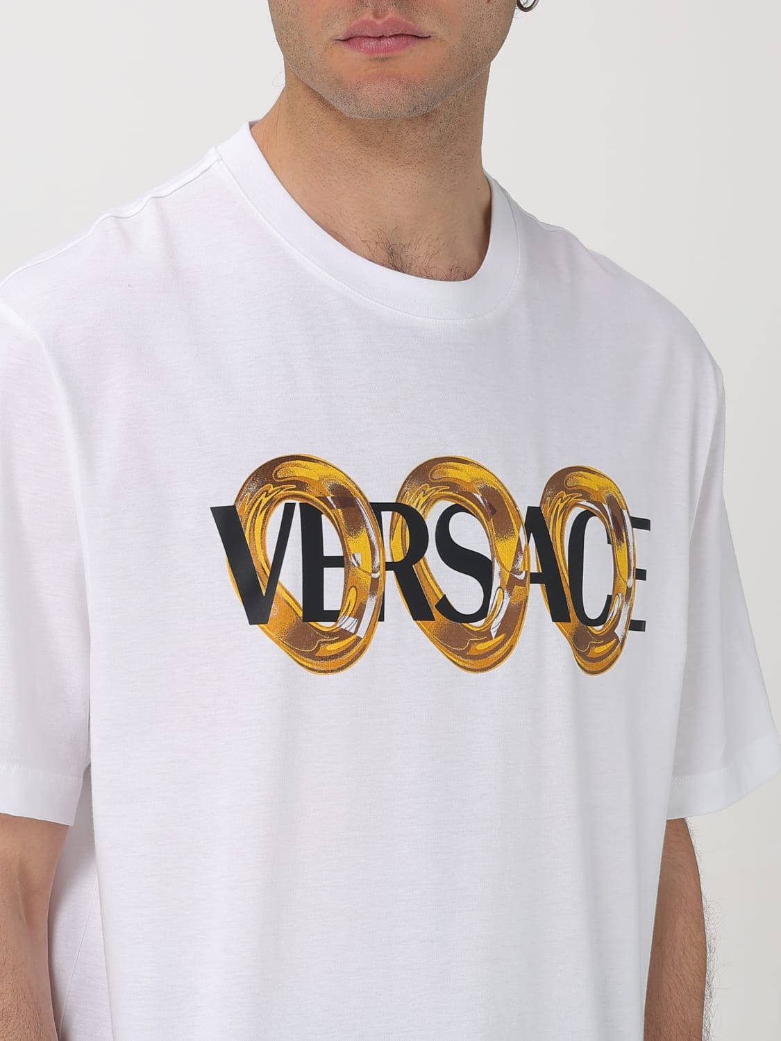 Versace Men's White Medusa Logo Cotton Crewneck T-Shirt – Luxury Designer Tee