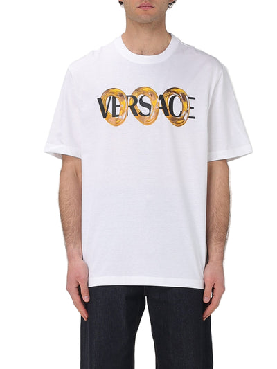Versace Men's White Medusa Logo Cotton Crewneck T-Shirt – Luxury Designer Tee