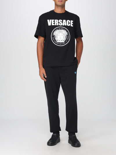 Versace Men's Black Medusa Logo Cotton Crewneck T-Shirt Casual Luxury