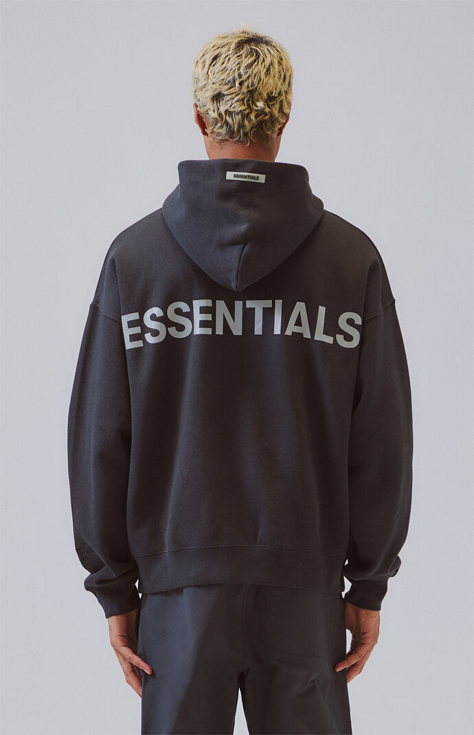 FEAR OF GOD ESSENTIALS BLACK REFLECTIVE 3M HOODIE Royal Culture