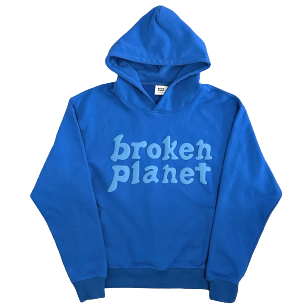 Broken Planet Market Monochrome Hoodie Cobalt Blue