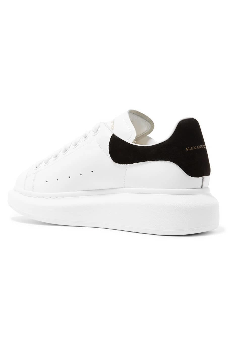 (SALE) ALEXANDER MCQUEEN Oversized low top suede sneaker white/black