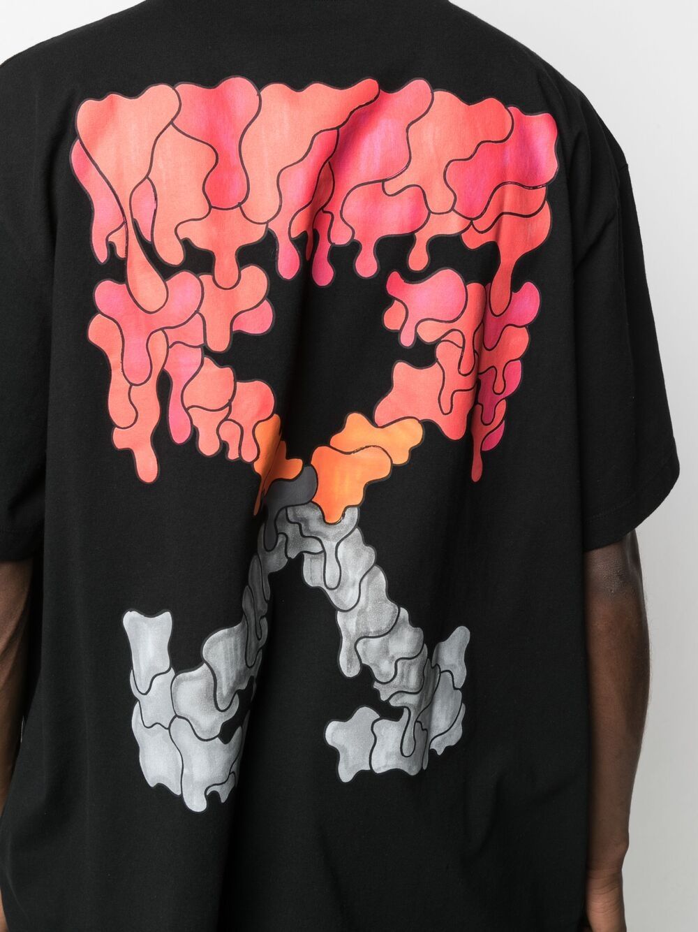 Black and red off white shirt top