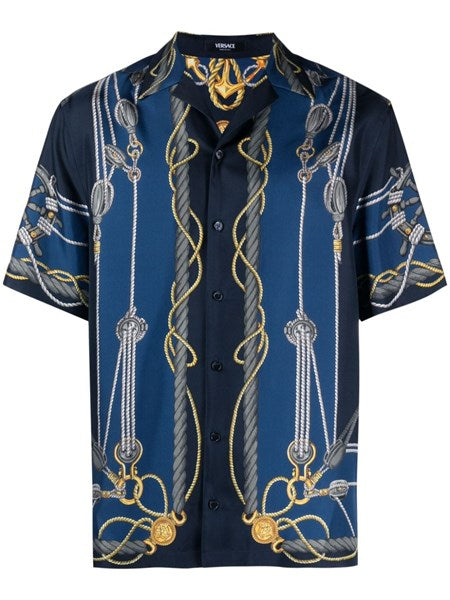 Versace Nautical print silk shirt