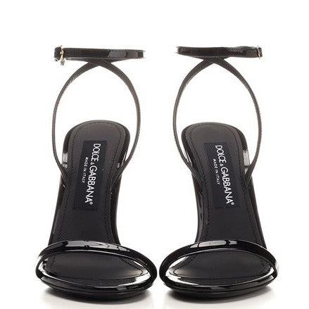 Dolce & Gabbana Dg patent leather sandal Black