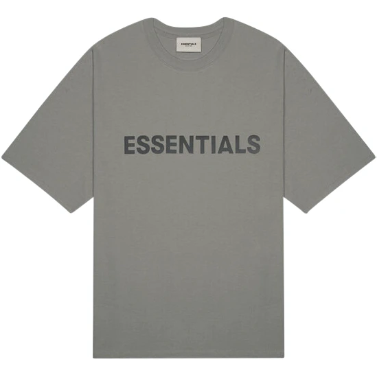 FEAR OF GOD ESSENTIALS T-SHIRT, 3D Silicon Applique Boxy, Charcoal ...