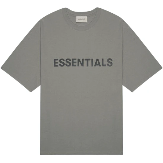 FEAR OF GOD ESSENTIALS T-SHIRT, 3D Silicon Applique Boxy, Charcoal