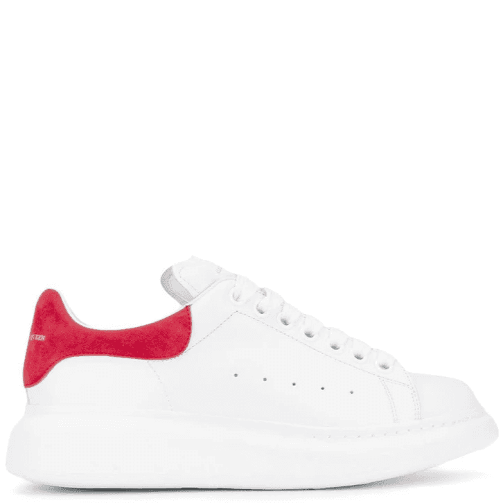 ALEXANDER MCQUEEN  Oversized low top suede sneaker white/red