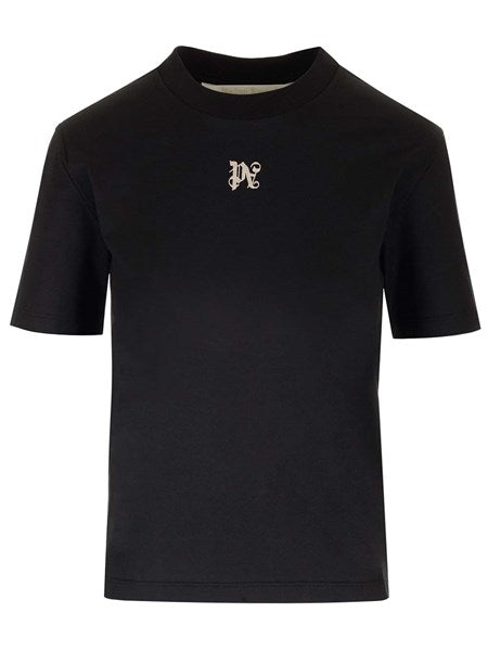 Palm Angels Black t-shirt with monogram