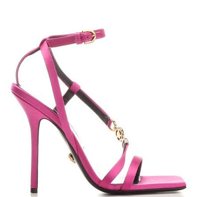 Versace High heel satin sandals pink