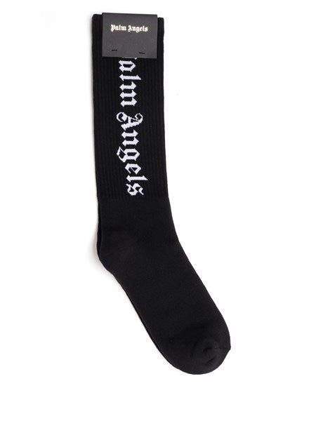 Palm Angels Black socks with logo