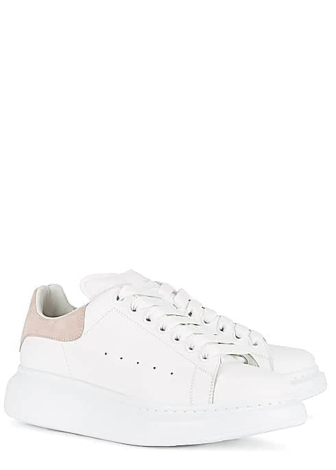 ALEXANDER MCQUEEN  Oversized low top suede sneaker white/pink