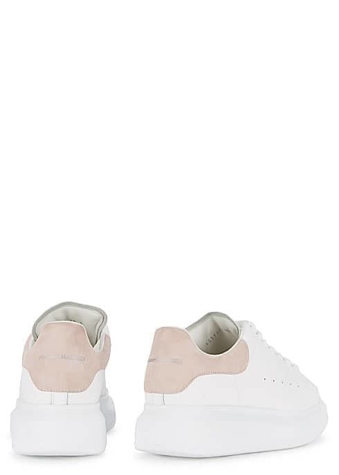 ALEXANDER MCQUEEN  Oversized low top suede sneaker white/pink