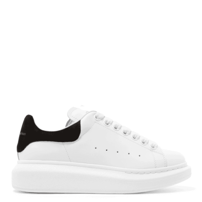 ALEXANDER MCQUEEN  Oversized low top suede sneaker white/black