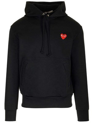 COMME DES GARCONS PLAY Black Cotton sweatshirt with hood