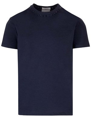 VALENTINO GARAVANI Blue t-shirt with black studs
