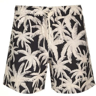 Palm Angels Swim shorts palm print black/beige