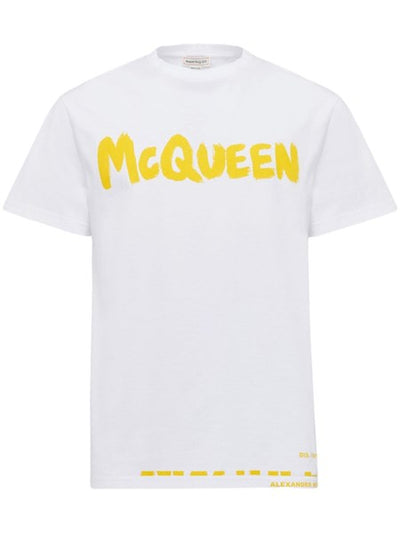 Alexander Mcqueen T-shirt in organic cotton white/yellow