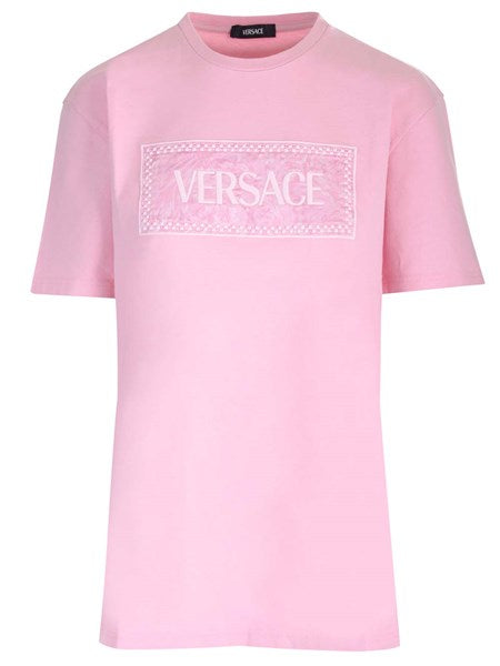 Versace Embroidered baroque t-shirt Pink